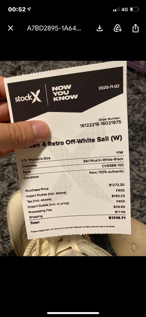 fake receipts stockx